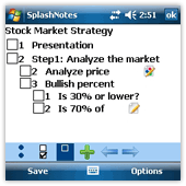 SplashNotes Windows Mobile screen